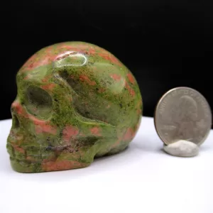 Polished Unakite Metaphysical Skull for Sale #4