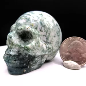 Polished Marine Agate Metaphysical Skull for Sale #1