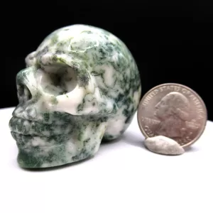 Polished Marine Agate Metaphysical Skull for Sale #2