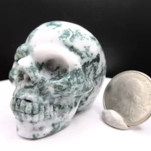 Polished Marine Agate Metaphysical Skull for Sale #4