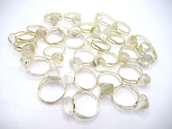 Quartz Crystal Mineral Rings | Adjustable