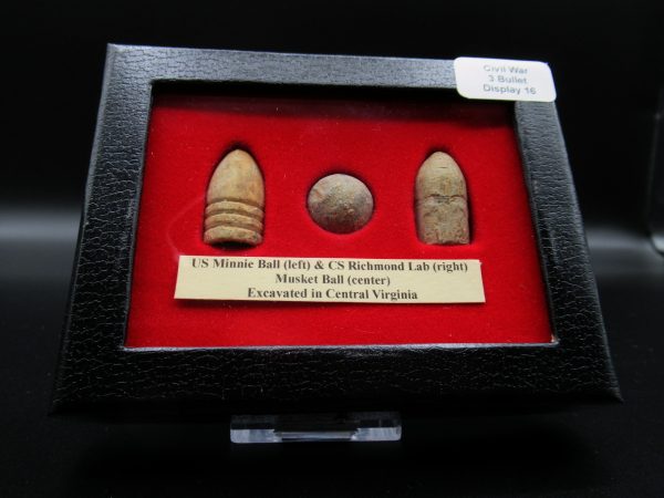 Genuine Civil War 3 Bullet Display for Sale from Virginia #16