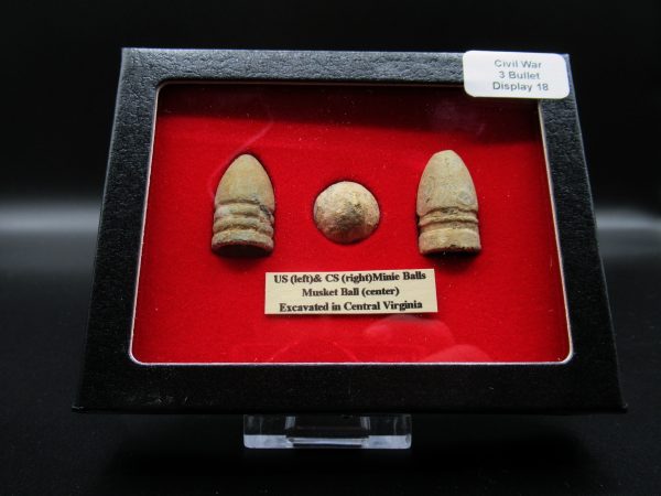 Genuine Civil War 3 Bullet Display for Sale from Virginia #18