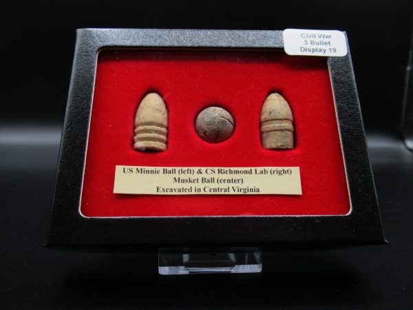 Genuine Civil War 3 Bullet Display for Sale from Virginia #19