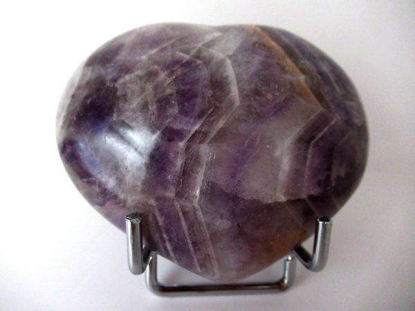 General Amethyst Polished Mineral Heart For Sale #1a