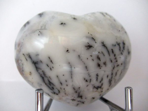 General Dendritic Opal Polished Mineral Heart For Sale #2a