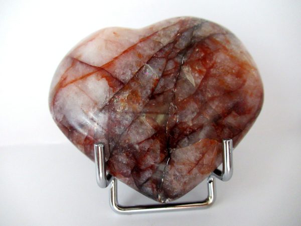 General Fire Quartz Polished Mineral Heart #2