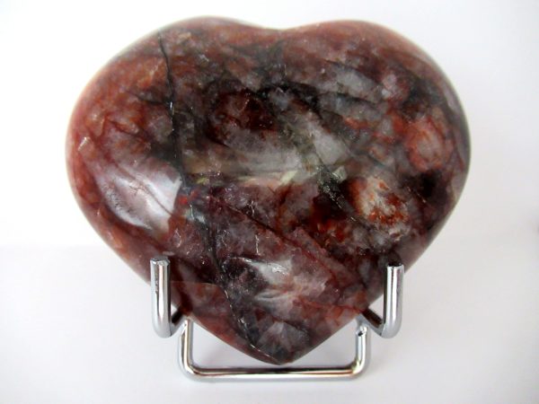 General Fire Quartz Polished Mineral Heart #2a