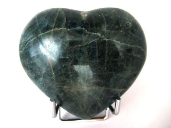 General Green Apatite Polished Mineral Heart For Sale #1a