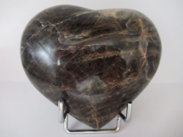 General Black Moonstone Polished Mineral Heart For Sale #1