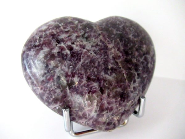 General Lepidolite Polished Mineral Heart For Sale #1