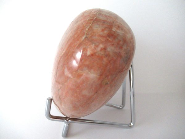 General Peach Moonstone Polished Mineral Heart For Sale #1b