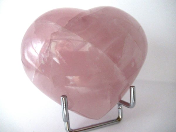 General Rose Quartz Polished Mineral Heart For Sale #2a