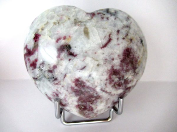 General Rubellite Polished Mineral Heart For Sale #1a