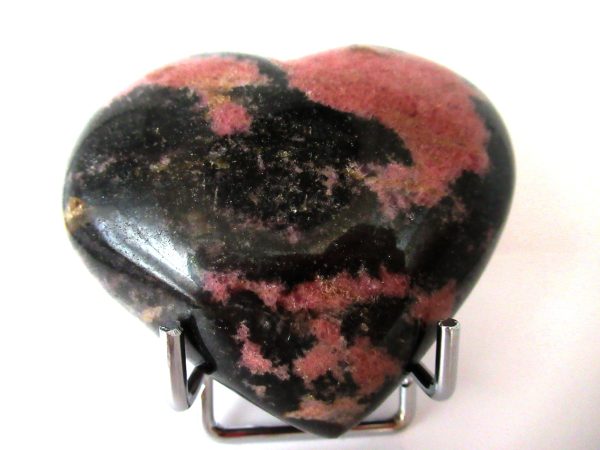 General Rhodonite Polished Mineral Heart For Sale #2