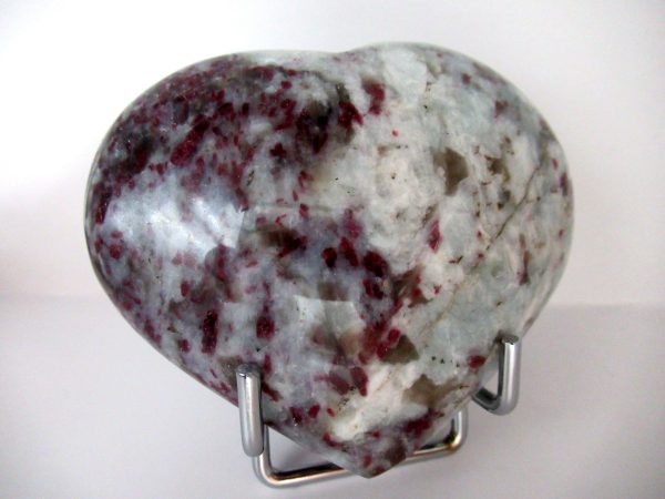 General Rubellite Polished Mineral Heart For Sale #2a