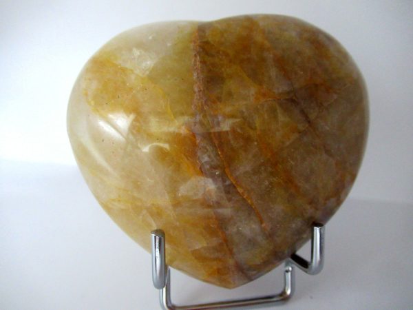 General Yellow Hematoid Polished Mineral Heart For Sale #2