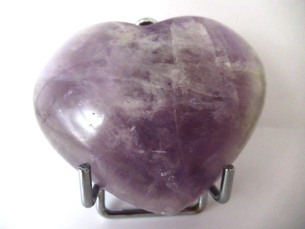 General Amethyst Polished Mineral Heart For Sale #2a