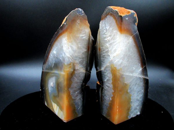 Genuine Brazil Agate Polished Bookend Set For Sale #12a