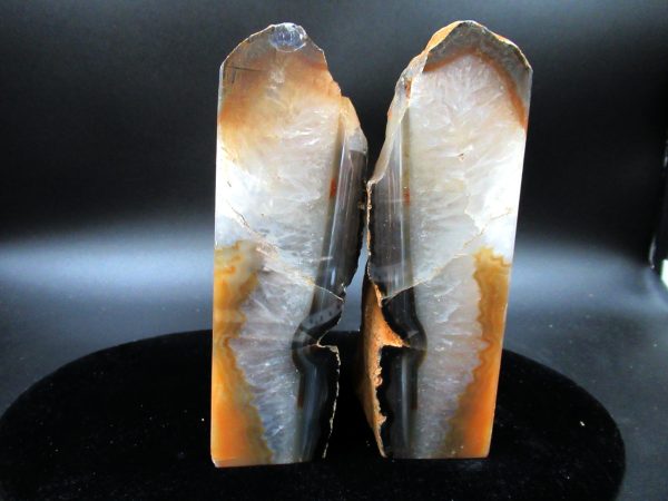 Genuine Brazil Agate Polished Bookend Set For Sale #12b