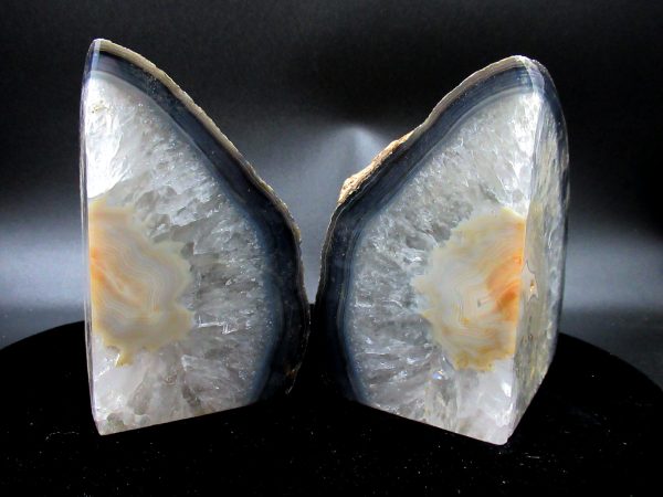 Genuine Brazil Agate Polished Bookend Set For Sale #14a