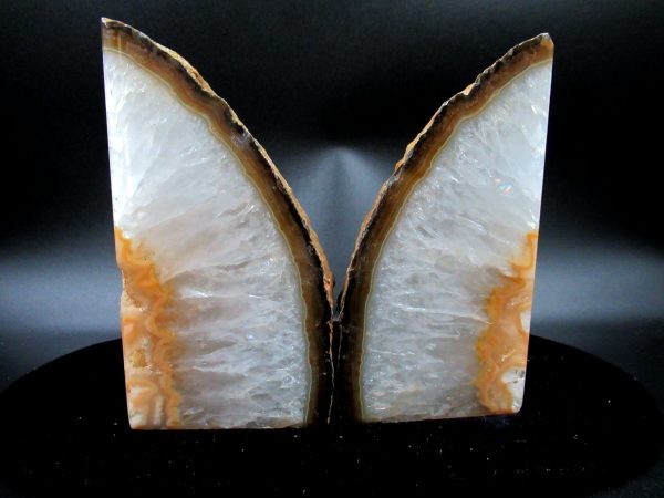 Genuine Brazil Agate Polished Bookend Set For Sale #19b