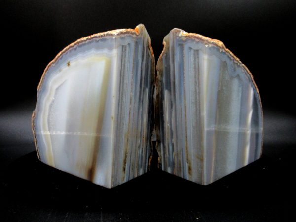 Genuine Brazil Agate Polished Bookend Set For Sale #21a