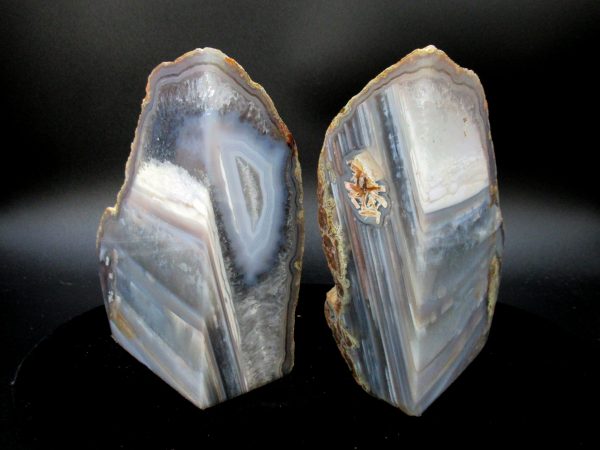 Genuine Brazil Agate Polished Bookend Set For Sale #8a