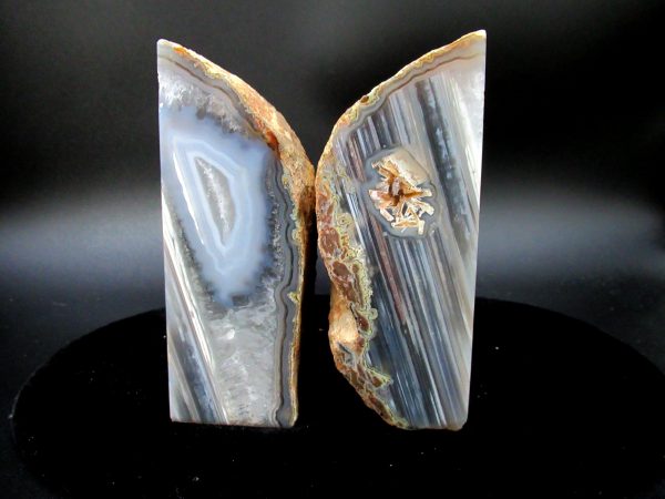 Genuine Brazil Agate Polished Bookend Set For Sale #8b