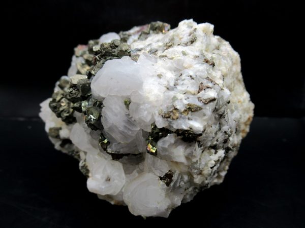 Genuine Pyrite on Quartz Mineral for Sale from Morocco #15a