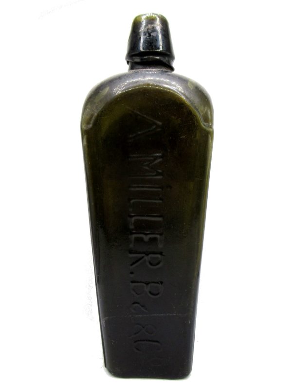 Genuine Slave Trade Era Black Glass Gin Bottle for Sale #1