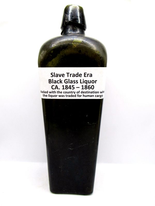 Genuine Slave Trade Era Black Glass Gin Bottle for Sale #1a