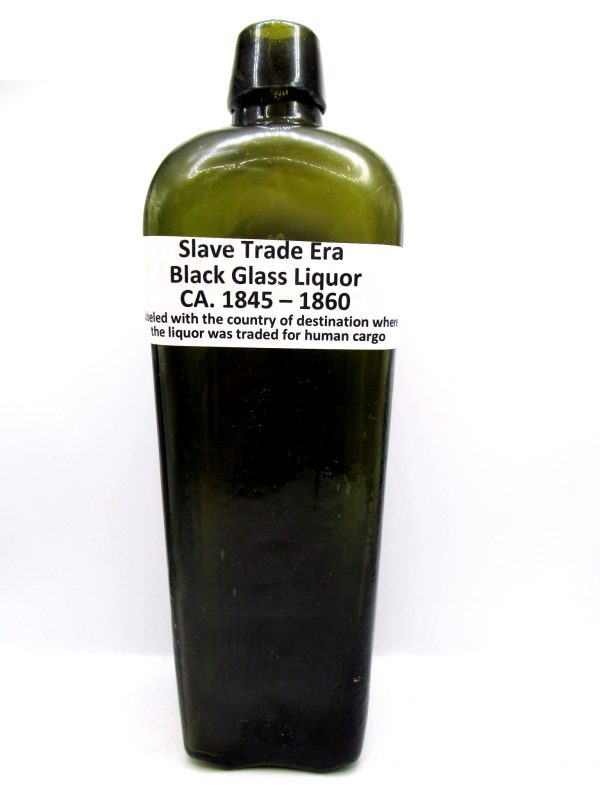 Genuine Slave Trade Era Black Glass Gin Bottle for Sale #3a