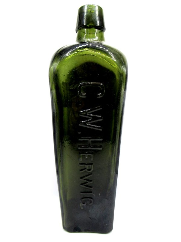 Genuine Slave Trade Era Black Glass Gin Bottle for Sale #4