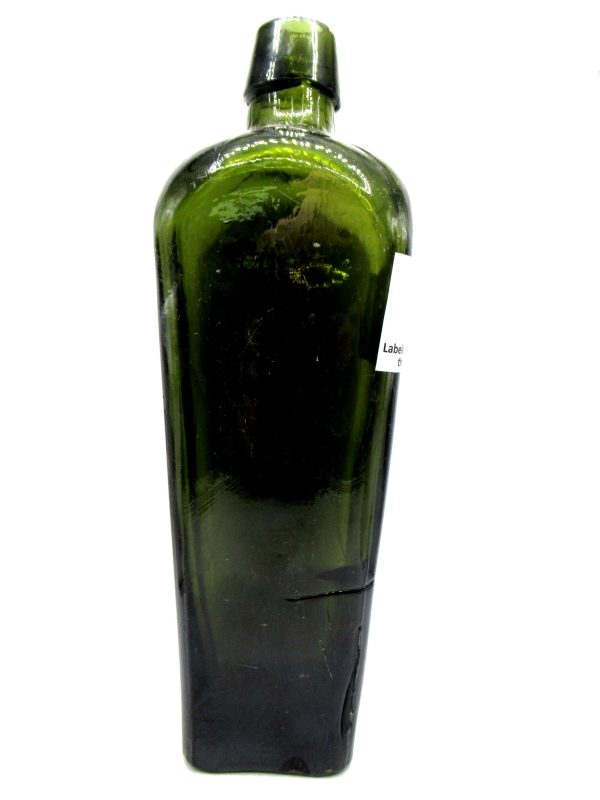 Genuine Slave Trade Era Black Glass Gin Bottle for Sale #4b