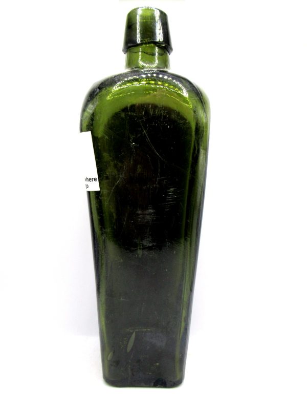 Genuine Slave Trade Era Black Glass Gin Bottle for Sale #4c