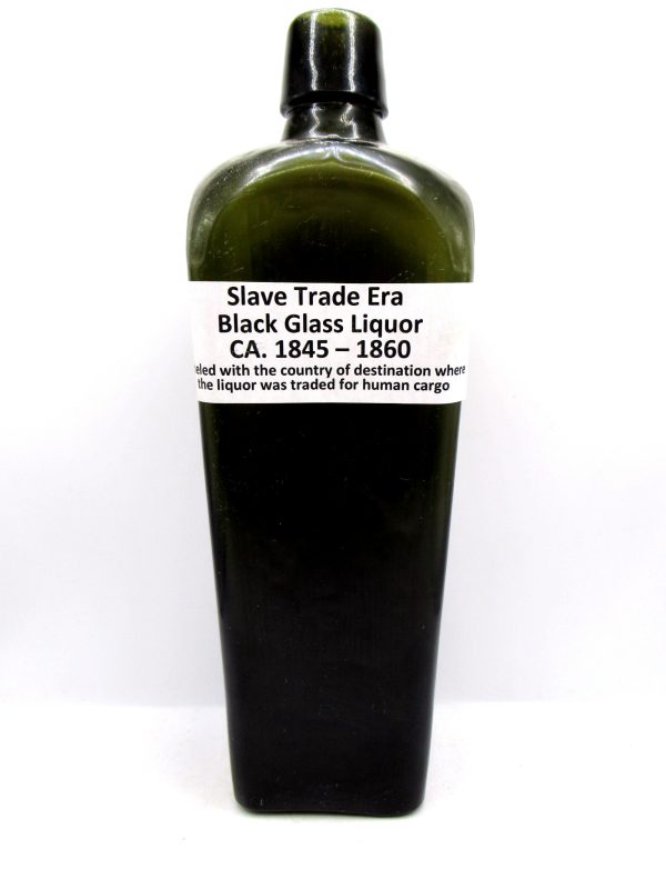 Genuine Slave Trade Era Black Glass Gin Bottle for Sale #5a