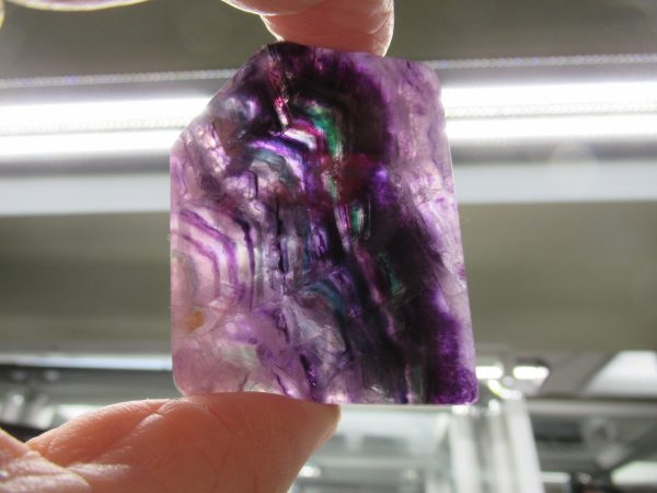 Rainbow Fluorite Slab Polished Both Sides 2.07" 5