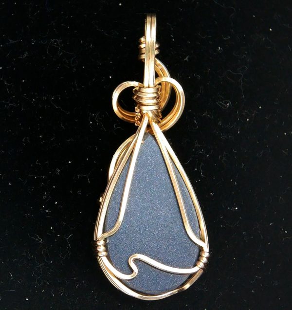 Gem Ammolite Pendant 14k Gold Wire Wrapped 2b | Fossils for Sale