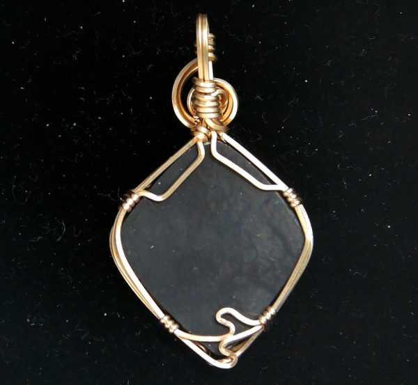 Gem Ammolite Pendant 14k Gold Wire Wrapped 5c | Fossils for Sale