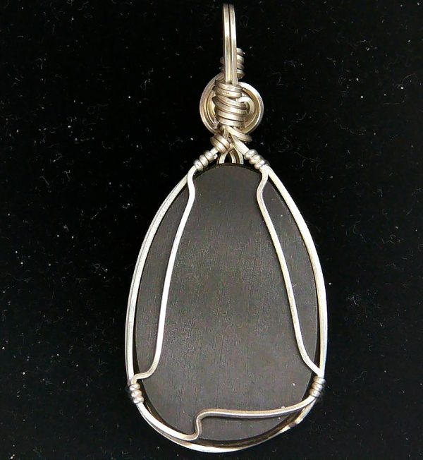 Gem Ammolite Pendant Argentium Silver Wire Wrapped 2c | Fossils for Sale