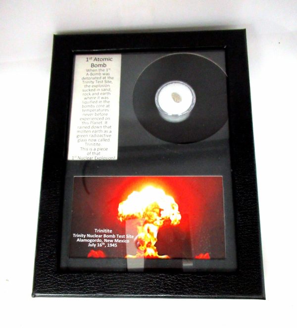 New Mexico Trinity Nuclear Bomb Test - Trinitite 78 | Fossils for Sale Genuine Trinity Nuclear Bomb Test in Frame for Sale from New Mexico #78