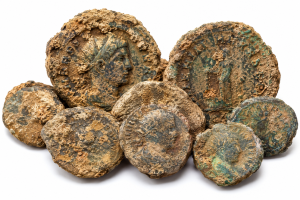Encrusted Roman Coins | Fossils for Sale Encrusted Roman Coins