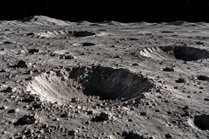 Lunar Surface with Meteor Impact Craters