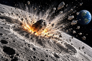 Meteor Impacting The Moon