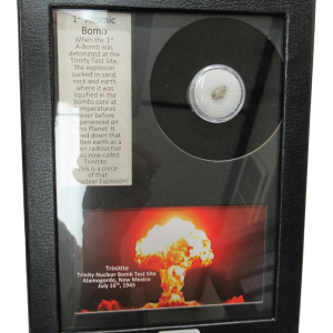 Genuine Trinitite Atomic Bomb Glass in Frame for Sale from New Mexico #100