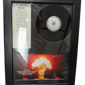 Genuine Trinitite Atomic Bomb Glass in Frame for Sale from New Mexico #101