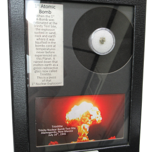 Genuine Trinitite Atomic Bomb Glass in Frame for Sale from New Mexico #95