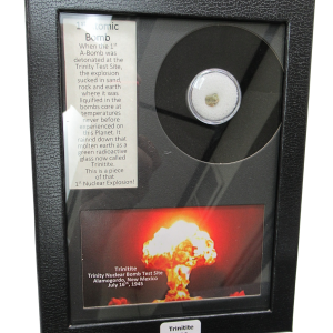 Genuine Trinitite Atomic Bomb Glass in Frame for Sale from New Mexico #96