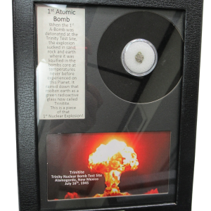 Genuine Trinitite Atomic Bomb Glass in Frame for Sale from New Mexico #97
